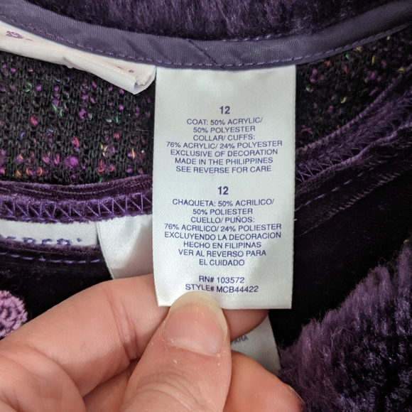 Blueberi Boulevard Girl's Size 12 Purple Dress Jacket Floral - Picture 3 of 10